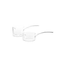 100% Chef glass sauce pan with one handle and spout 5.07 oz.