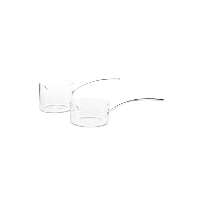 100% Chef glass sauce pan with one handle and spout 5.07 oz.