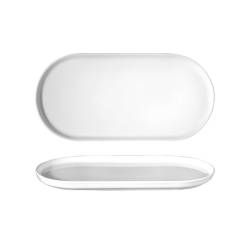 Vassoio ovale Yalin in porcellana bianca cm 22x11