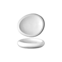 Piatto piano ovale Cuscino Yalin in porcellana bianca cm 23