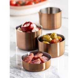 Brushed copper antiqued copper stainless steel ramekin 3.38 oz.