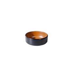 Brown and black melamine stackable round cup 2.95x1.10 inch