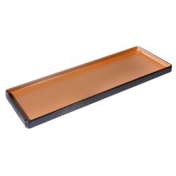 Brown and black rectangular melamine tray 19.68x7.08 inch
