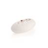 Piatto Mini Rock Deco Flowers 100% Chef in porcellana bianca con decoro floreale cm 17x8x4