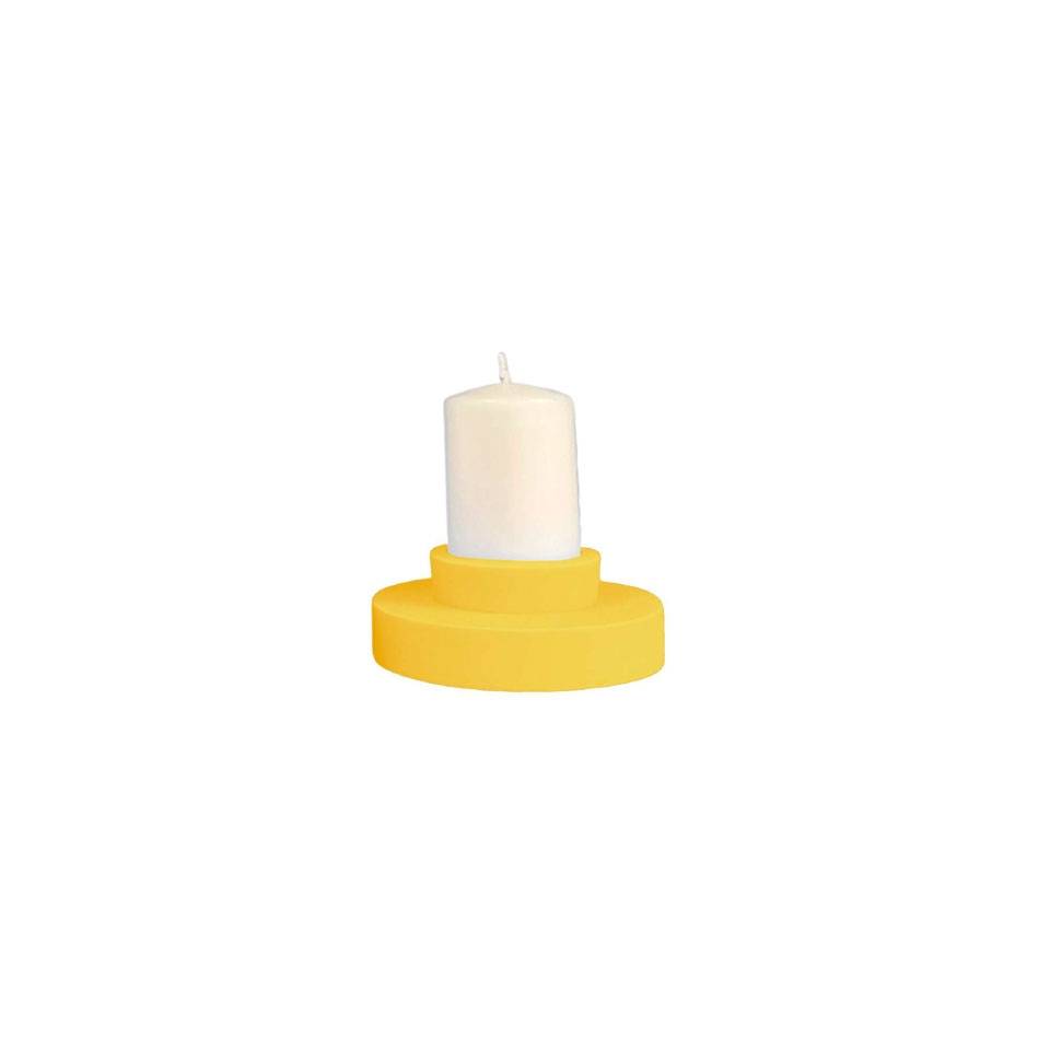 Porter Green Flipp large yellow silicone candle holder