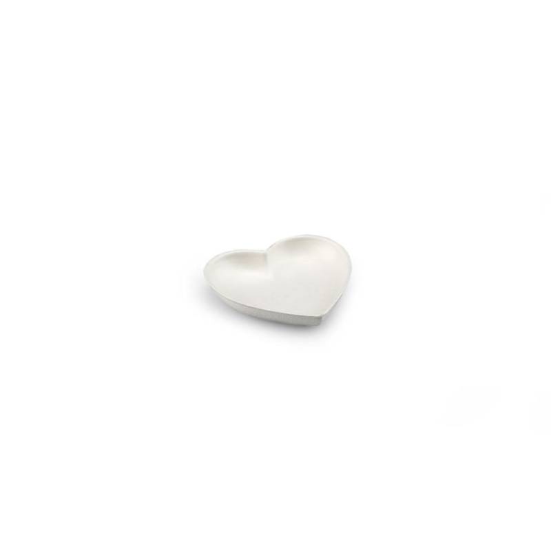 Coppetta Heart in bagassa bianca cm 9,2x8,5x1,5