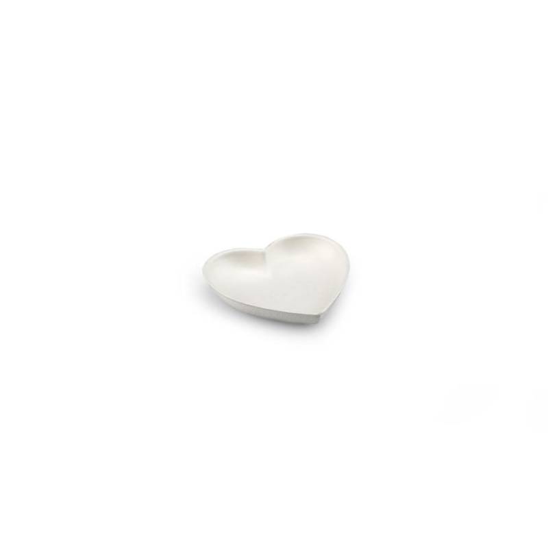 Heart white bagasse cup 3.62x3.34x0.59 inch