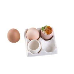 100% Chef 4 imprints white porcelain Egg Box