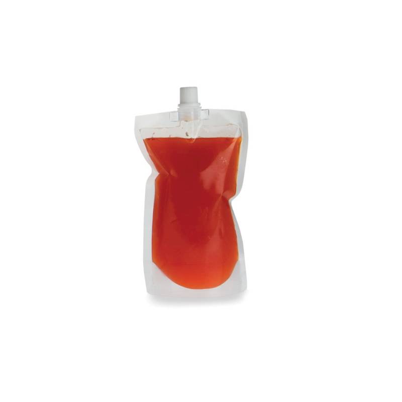 100% Chef's semi-transparent plastic Drink Bag cocktail pouches with caps 11 oz.