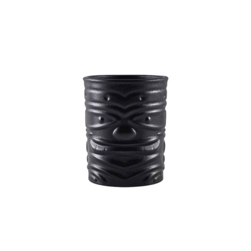 Tiki mug Smile in porcellana nera ghisa cl 36