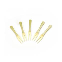 Mini forchette 2 punte in bamboo cm 9