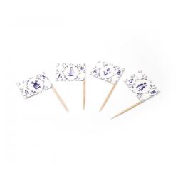 Bandierine Old Dutch in legno e carta decoro blu cm 6,5