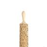 Rolling pin with beechwood swivel handles floral decoration cm 43x6