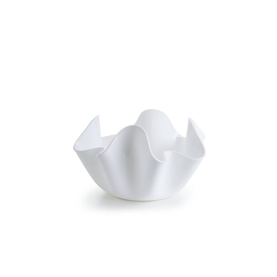 Wave bucket in white acrylic 31x17.5 cm