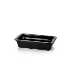 Black porcelain rectangular gastronorm 1/4 dish 26.5x16.3x6.5 cm
