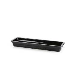 Rectangular gastronorm 2/4 black porcelain dish cm 53x16x6.5