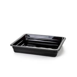 Rectangular gastronorm 2/3 black porcelain dish cm 35x32.5x6.5