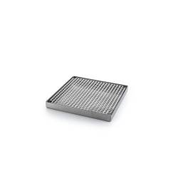 Bar mat con griglia a fori quadri in acciaio inox cm 15x15