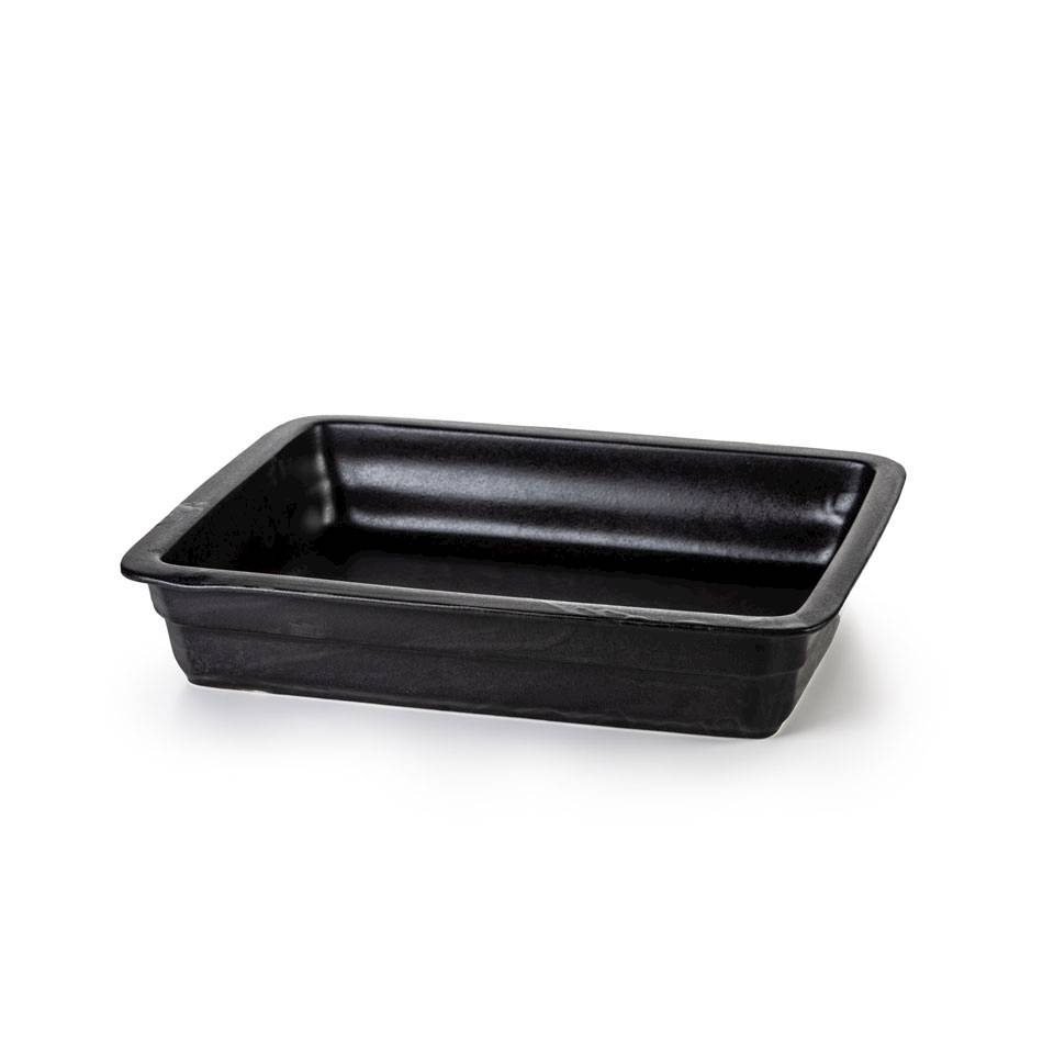 Rectangular Gastronomy 1/2 black porcelain cast iron dish cm 32x26.5x6.5