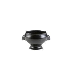 Sopera cabeza de león porcelana negra efecto hierro fundido cl 35