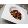 Plato de fondo cuadrado de porcelana blanca Phoemics con impresión redonda cm 26