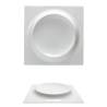 Plato redondo en relieve de porcelana blanca Phoemics 25,5 cm