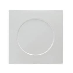 Phoemics white porcelain round imprint square plate cm 31