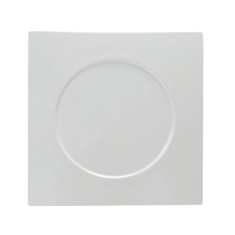 Phoemics white porcelain round imprint square plate cm 31