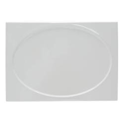 Piatto rettangolare con impronta ovale Phoemics in porcellana bianca cm 31x22