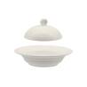 White porcelain round cocotte with lid cm 17.1x8.7