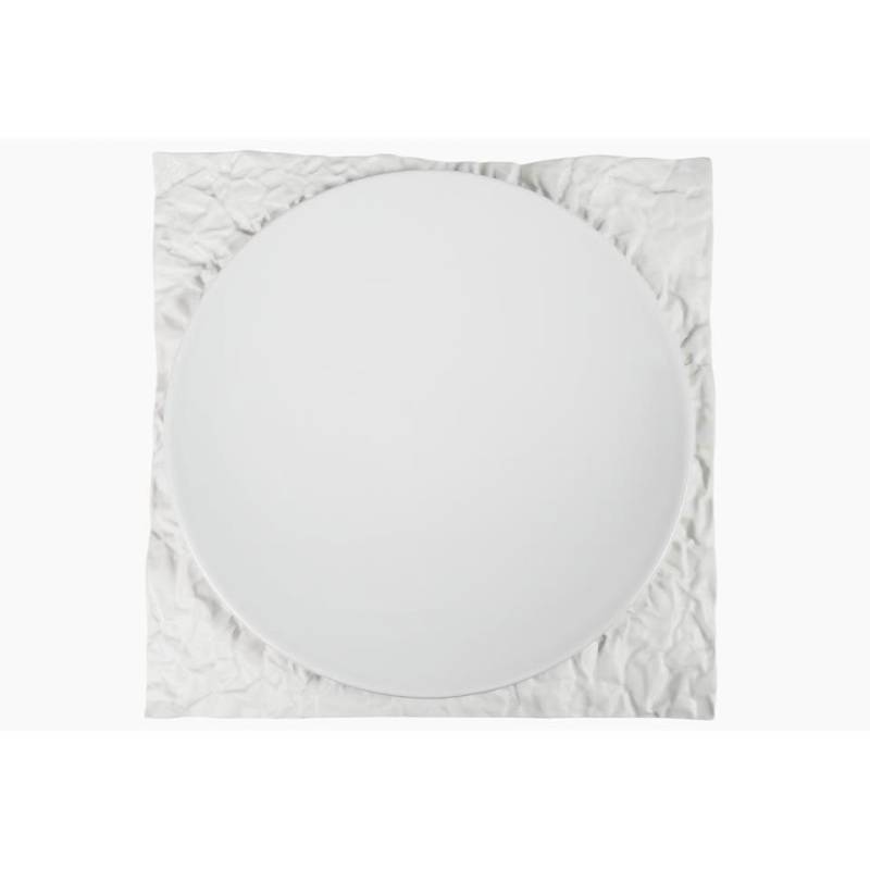 Terra white porcelain square flat plate 26x26 cm