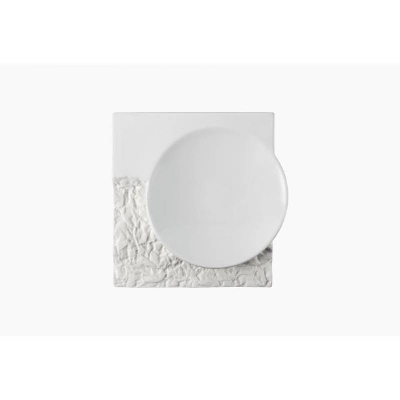 Terra white porcelain square flat plate 20x20 cm