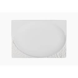 Terra white porcelain rectangular flat plate 27x18 cm
