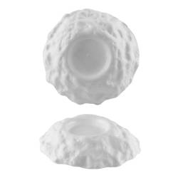 Piatto organic Kratere in vetro bianco matt cm 27x5