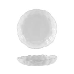 Organic Magma saucer in matt white glass 14.5x2.5 cm