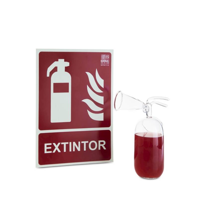 Bicchiere estintore Thirst Extinguisher 100% Chef con cannuccia in vetro cl 30