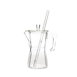 Bicchiere Moka 100% Chef con cannuccia in vetro cl 50