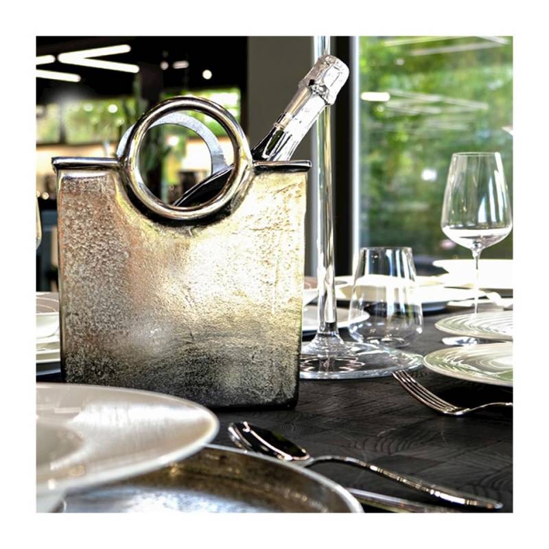 Silver aluminum wine bucket bag cm 21x14x25.5