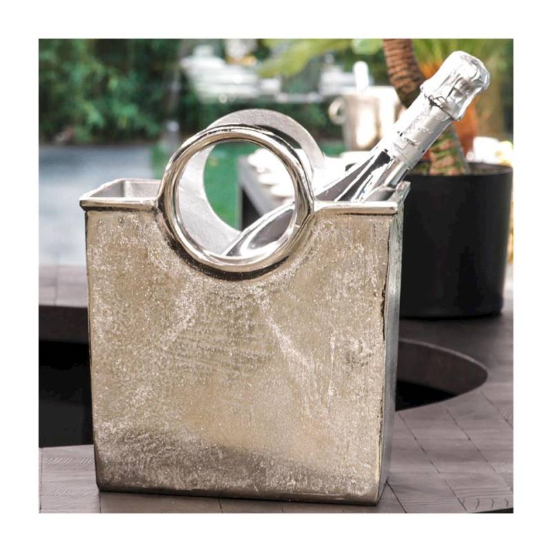 Borsa secchiello vino in alluminio silver cm 21x14x25,5