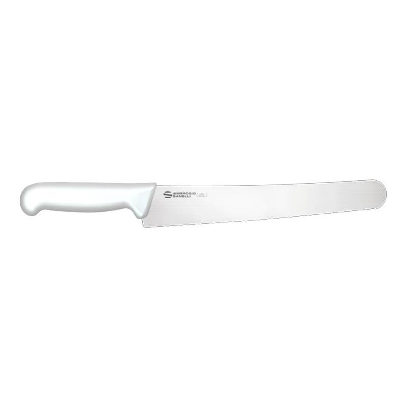 Coltello pane Hard Supra 4D Sanelli Ambrogio in acciaio inox e manico bianco cm 38,5