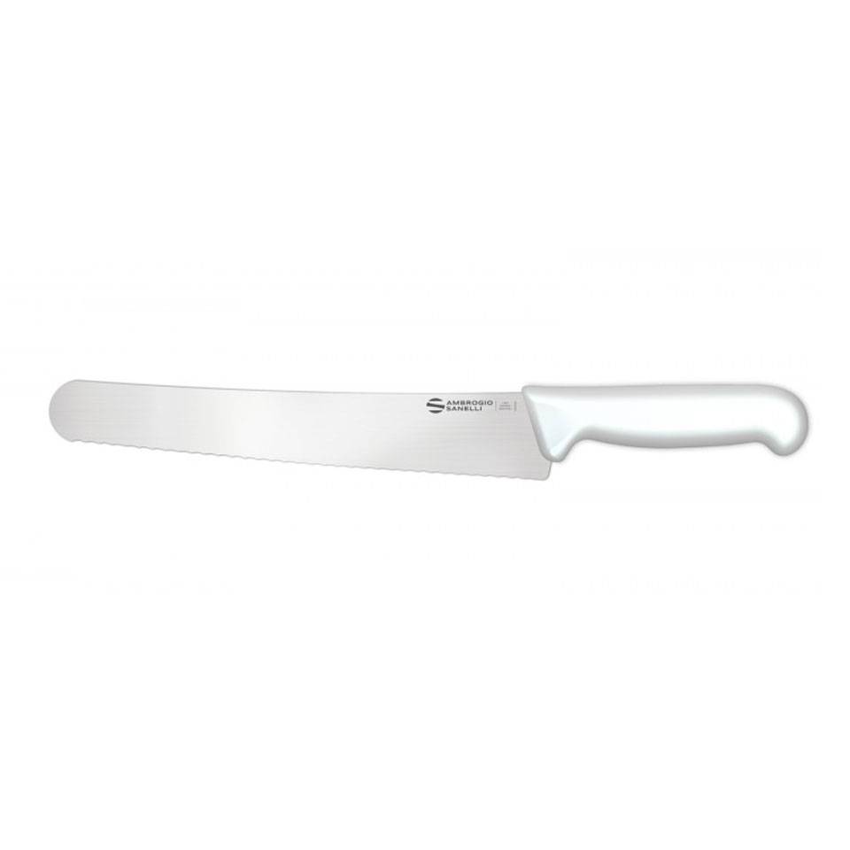 Soft Supra 4D Sanelli Ambrogio bread knife in stainless steel and white handle cm 38,5