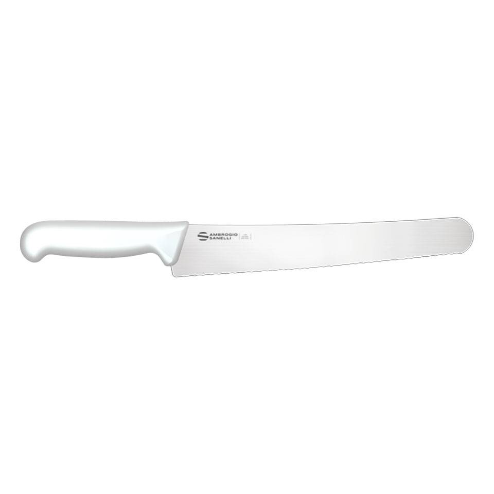 Coltello pane Micro Supra 4D Sanelli Ambrogio in acciaio inox e manico bianco cm 38,5