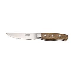 Coltello manzo seghettato Cottage Salvinelli in acciaio forgiato con manico in legno cm 24,6