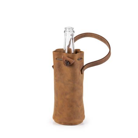 Borsa porta bottiglia Inbriaghea in pelle marrone