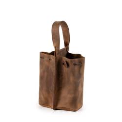 Inbriaghea brown leather 2-seater bottle bag