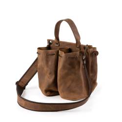 Inbriaghea brown leather 4-seater bottle bag