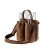 Inbriaghea brown leather 4-seater bottle bag