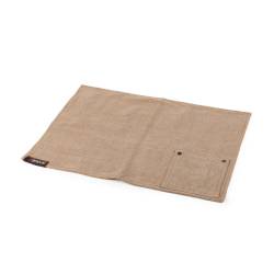 Ponente rectangular placemat with brown canvas cutlery pocket cm 47x39