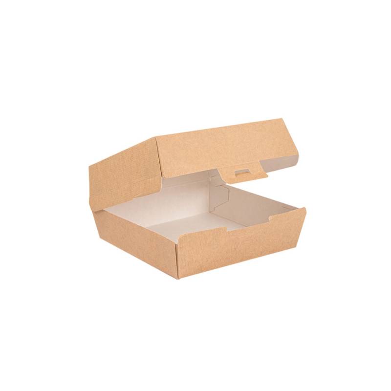 The Pack hamburger container in brown cardboard 14.2x13.7x6.1 cm