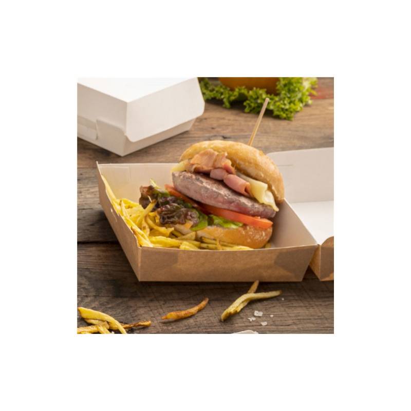 Contenitore hamburger The Pack in cartone marrone cm 14,2x13,7x6,1